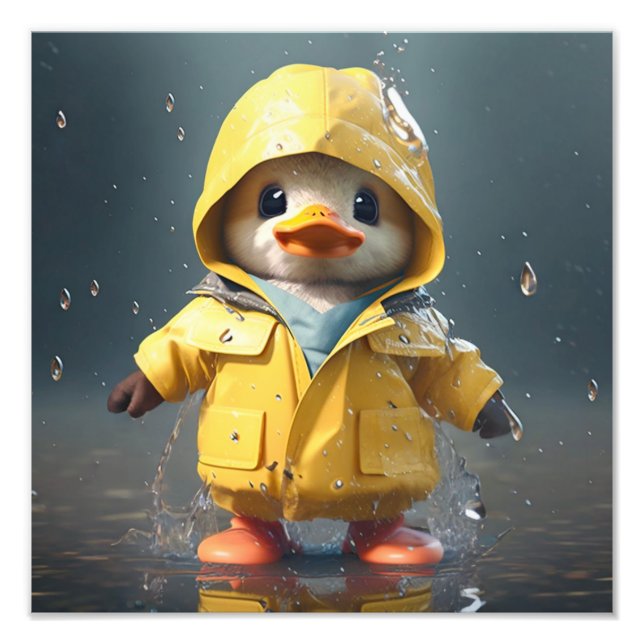 Ducky in the Rain 12"x12"  Photo Print (Front)