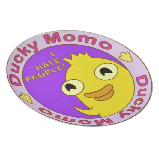 Ducky Momo "I Hate People!" Plate (Right Side)