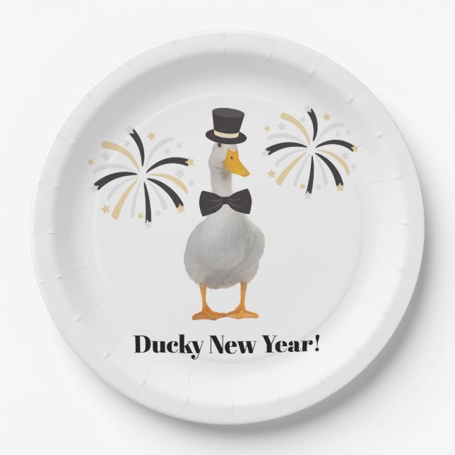 Ducky New Year Paper Plates (Front)