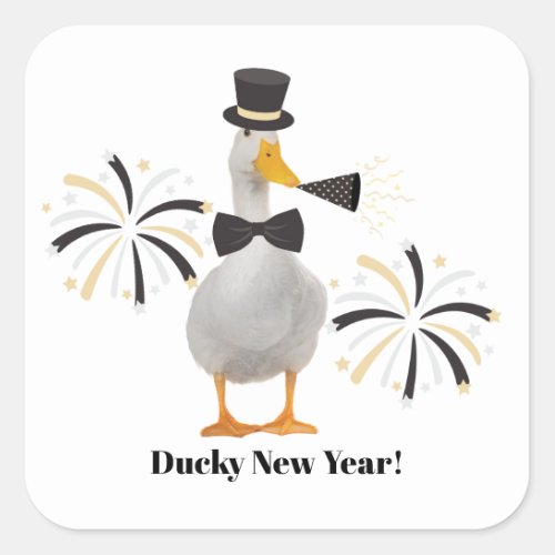 Ducky New Year Square Sticker