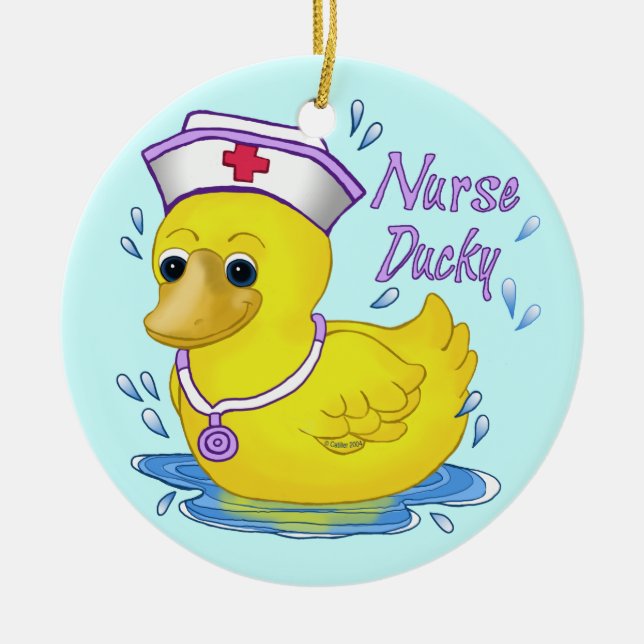 Ducky Nurse Ceramic Ornament (Front)