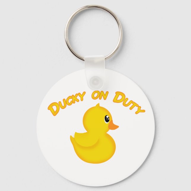 Ducky on Duty Keychain (Front)