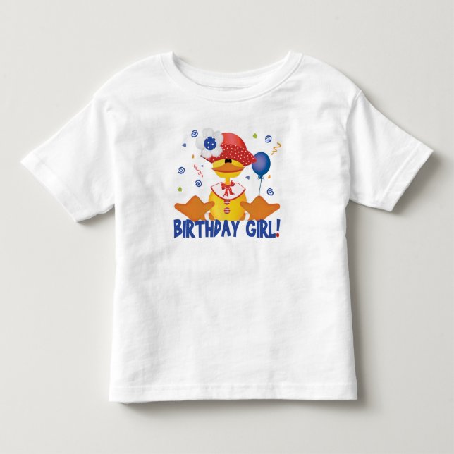 Ducky Party Birthday Girl Toddler T-shirt (Front)
