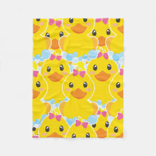 Ducky PINK BOW Fleece Blanket