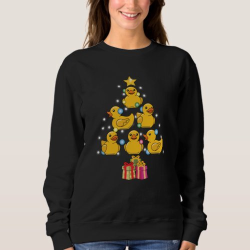 Ducky Rubber Duck Christmas Tree Sweatshirt