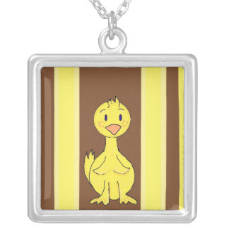 Ducky Stripes Silver Plated Necklace