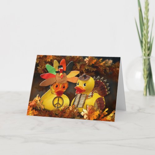 Ducky Thanksgiving Blank Holiday Card