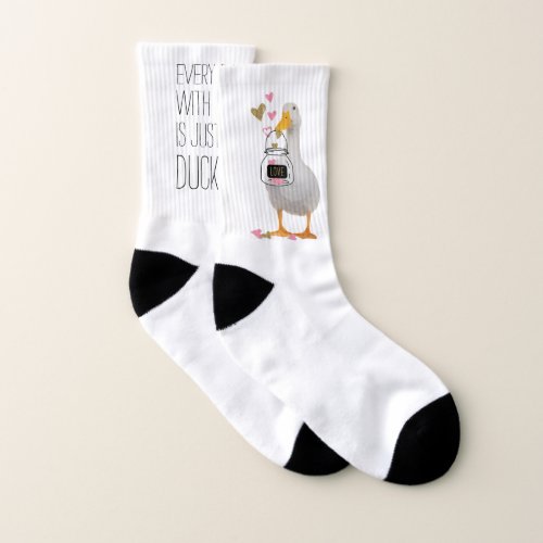 Ducky Valentine Socks