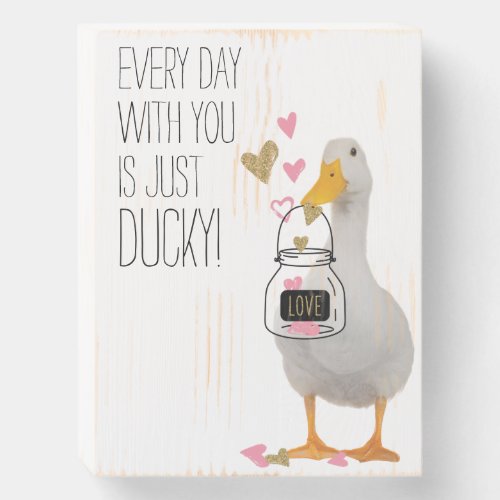 Ducky Valentine Wooden Box Sign