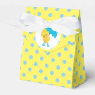 Ducky with Umbrella and Polka Dots Favor Boxes