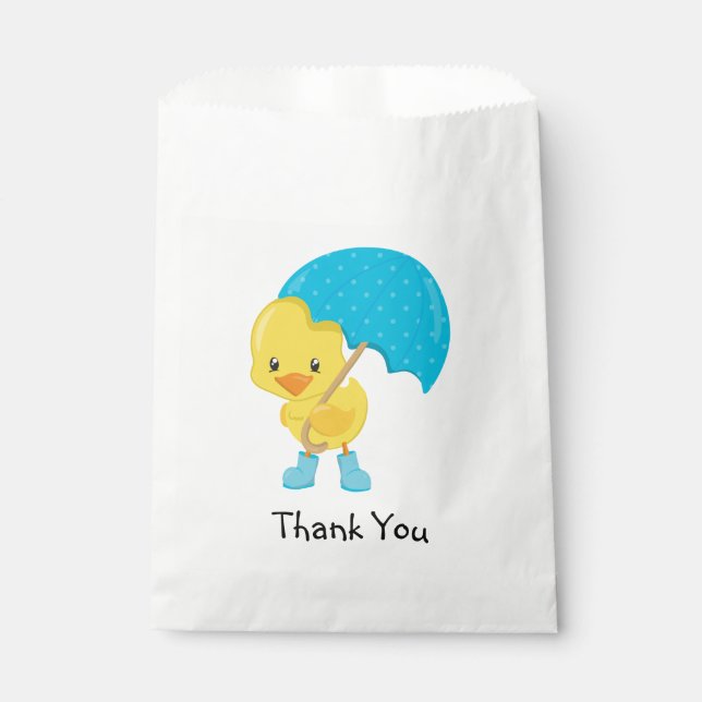 Ducky with Umbrella Thank You Favor Bag (Front)
