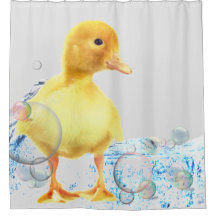 DUCKYbubblebath shower curtain | m3galleryStudio