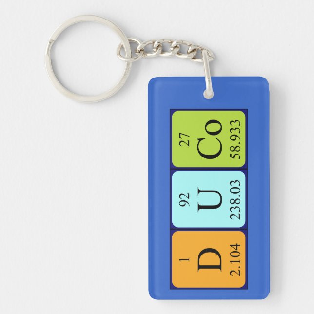 Duco periodic table name keyring (Front)