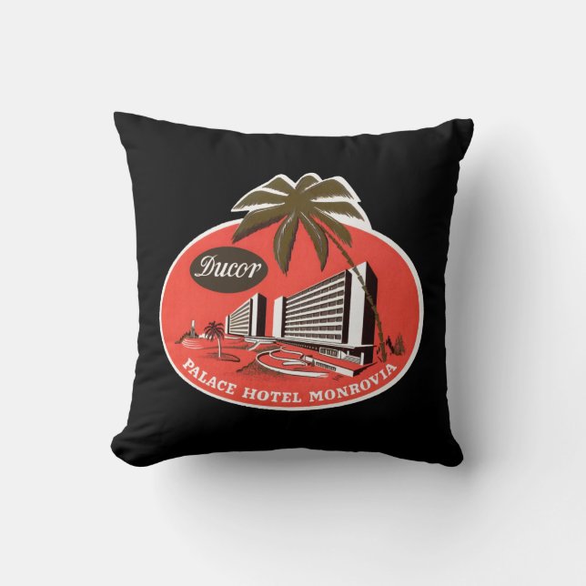 Ducor Palace Hotel Monrovia Throw Pillow (Front)