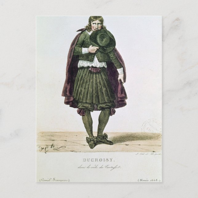 Ducroisy in the title role of Tartuffe Postcard (Front)