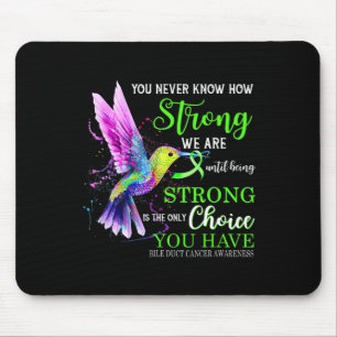 Duct Cancer Awareness Green Strong Hummingbird Mouse Pad