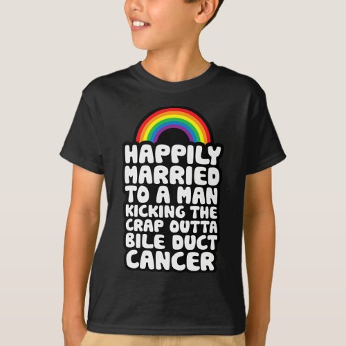 Duct Cancer Gay Husband Support Quote Pride Rainbo T_Shirt