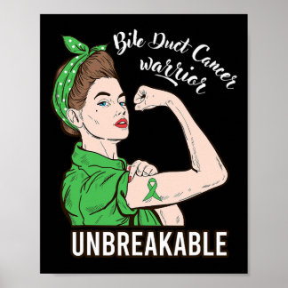 Duct Cancer Warrior Unbreakable Strong Women Survi Poster