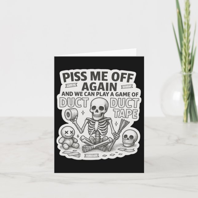 Duct Duct Tape Skeleton Funny Sarcastic Halloween  Card (Front)