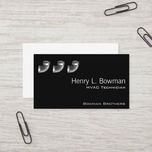 Customizable Duct Elbow Business Cards