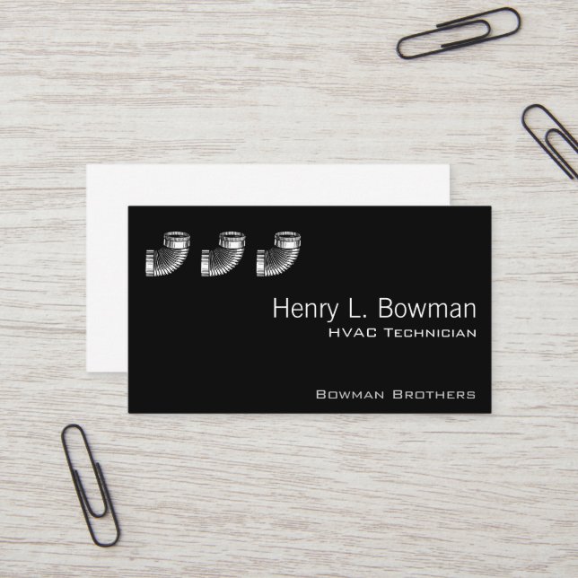 Duct Elbow Business Card (Front/Back In Situ)