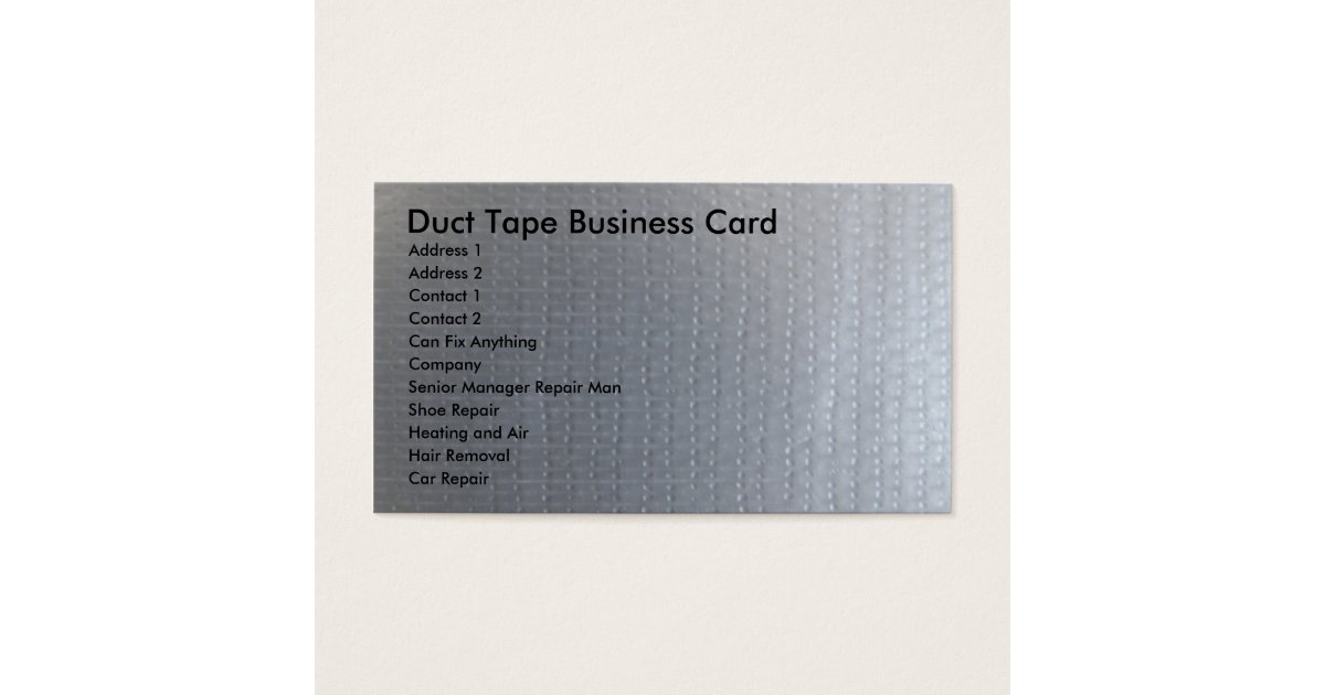 Duct Tape Business Card Zazzle