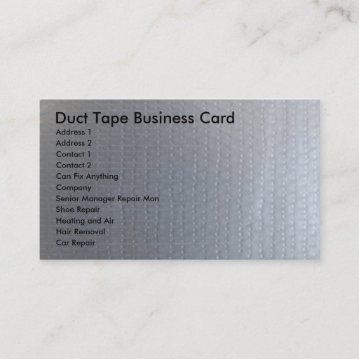 Customizable Duct Tape Business Card