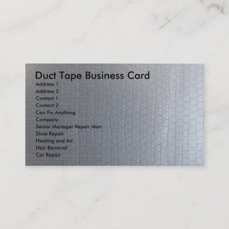 Duct Tape Business Card Zazzle