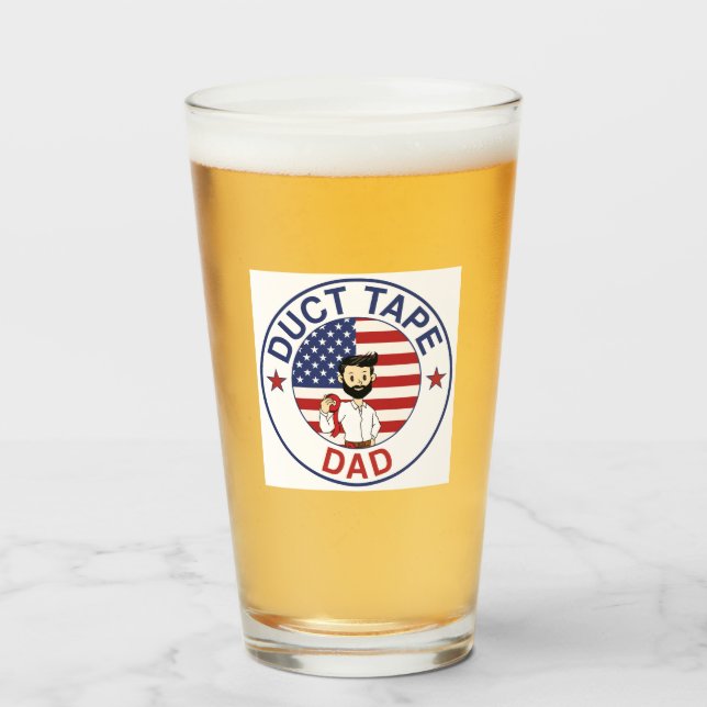 Duct Tape Dad - Beer Glass (Front Filled)