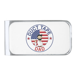 Duct Tape Dad - Car Flag Silver Finish Money Clip