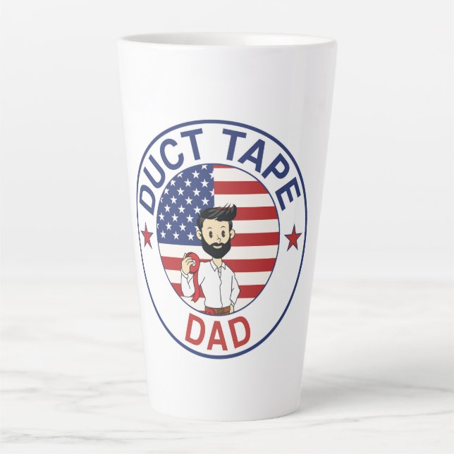 Duct Tape Dad - Latte Mug (Front)