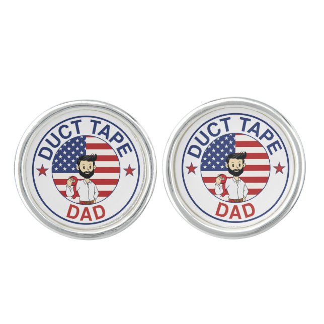 Duct Tape Dad - Pair of Cufflinks (Front)