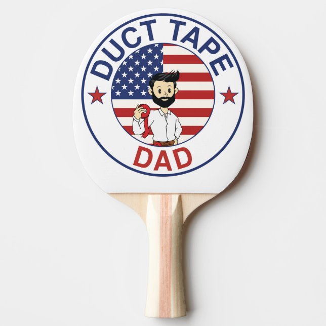 Duct Tape Dad - Ping Pong Ball Paddle (Front)