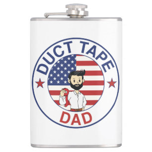 Duct Tape Dad - Vinyl Wrapped Flask
