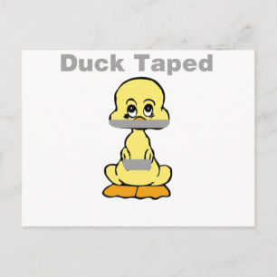 Duct Tape Humor Yellow Duck Taped Postcard