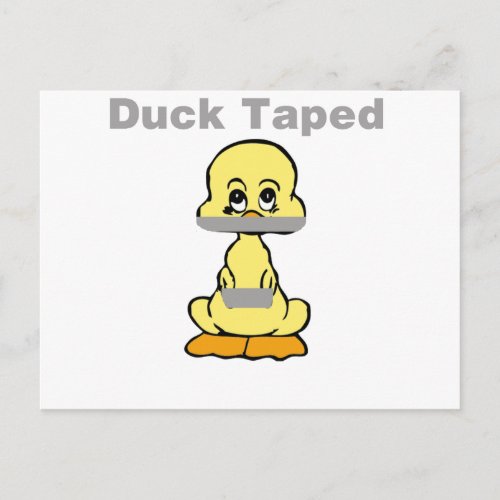 Duct Tape Humor Yellow Duck Taped Postcard