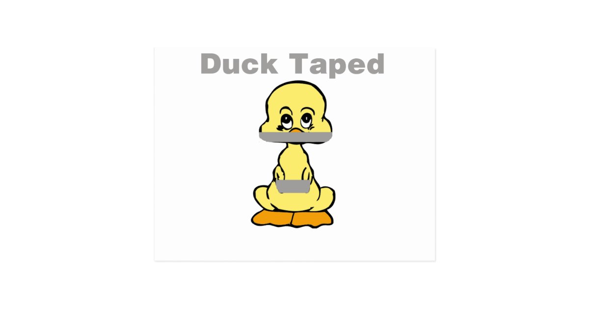 Duct Tape Humor Yellow Duck Taped Postcard Zazzle Com