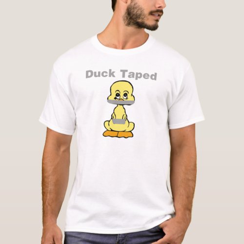 Duct Tape Humor Yellow Duck Taped T_Shirt