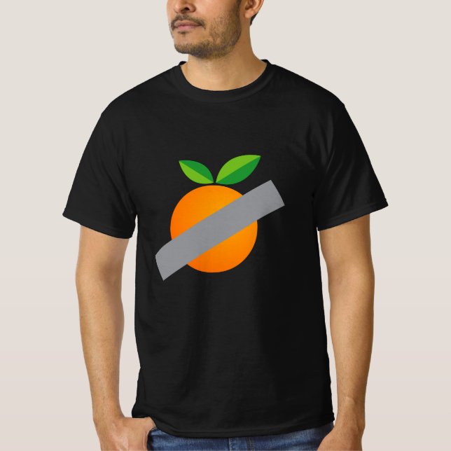 Duct-taped orange comical art T-Shirt (Front)