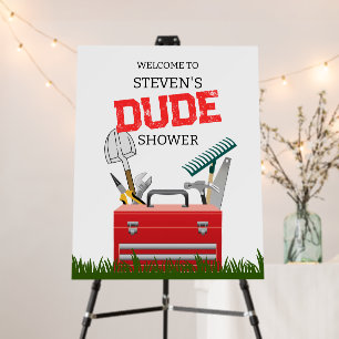Dude Groom Tool Wedding Shower Welcome Foam Board
