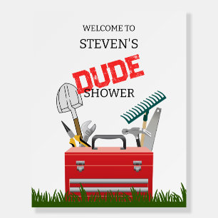 Dude Groom Tool Wedding Shower Welcome Foam Board