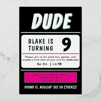 Dude Perfect Inspired Birthday Invitation Foil Invitation