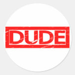 Dude Stamp Classic Round Sticker