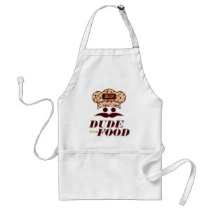 Dude With Food With Chef Hat Monogram 2 Adult Apron