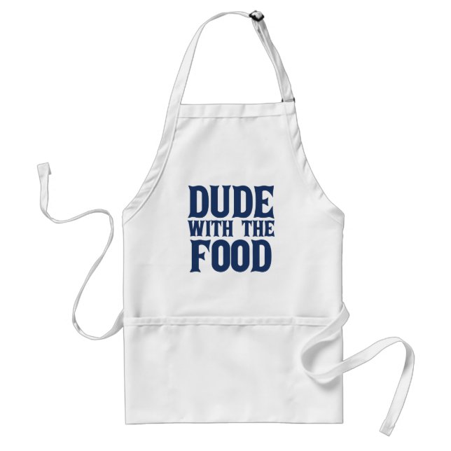 Dude With The Food Blue Adult Apron (Front)