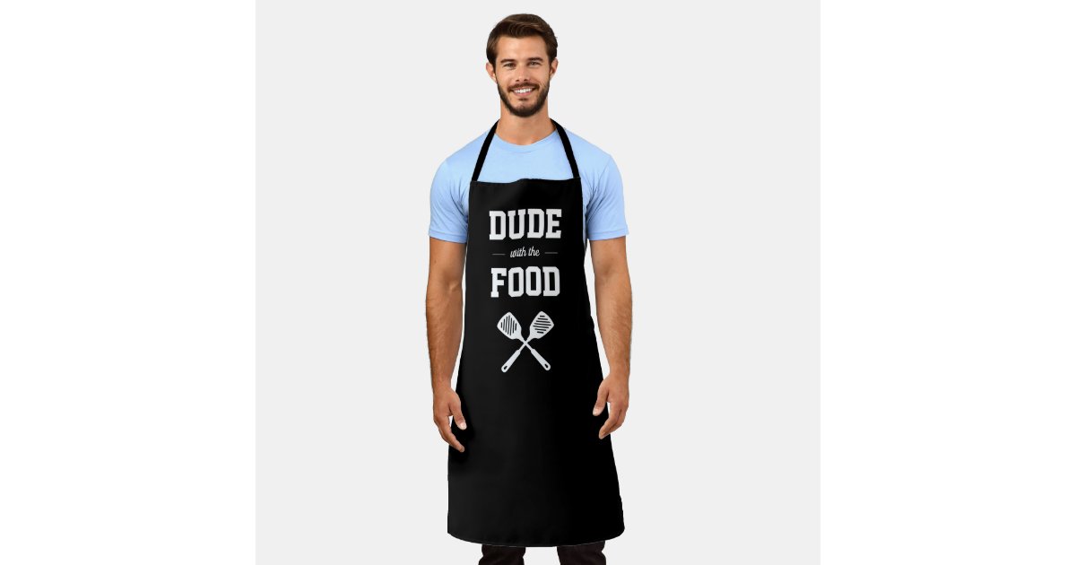 Funny Apron and Chef Hat Set Dude With the Food Chef Wear for 