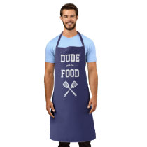 Dude with the Food Funny Navy Blue Grilling Apron