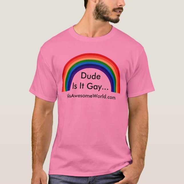 DudeIs It Gay...v2 T-Shirt (Front)