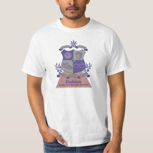 Dudeism Coat of Arms T_Shirt
