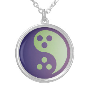 Dudeism Yin-Yang Bowling Ball Silver Necklace